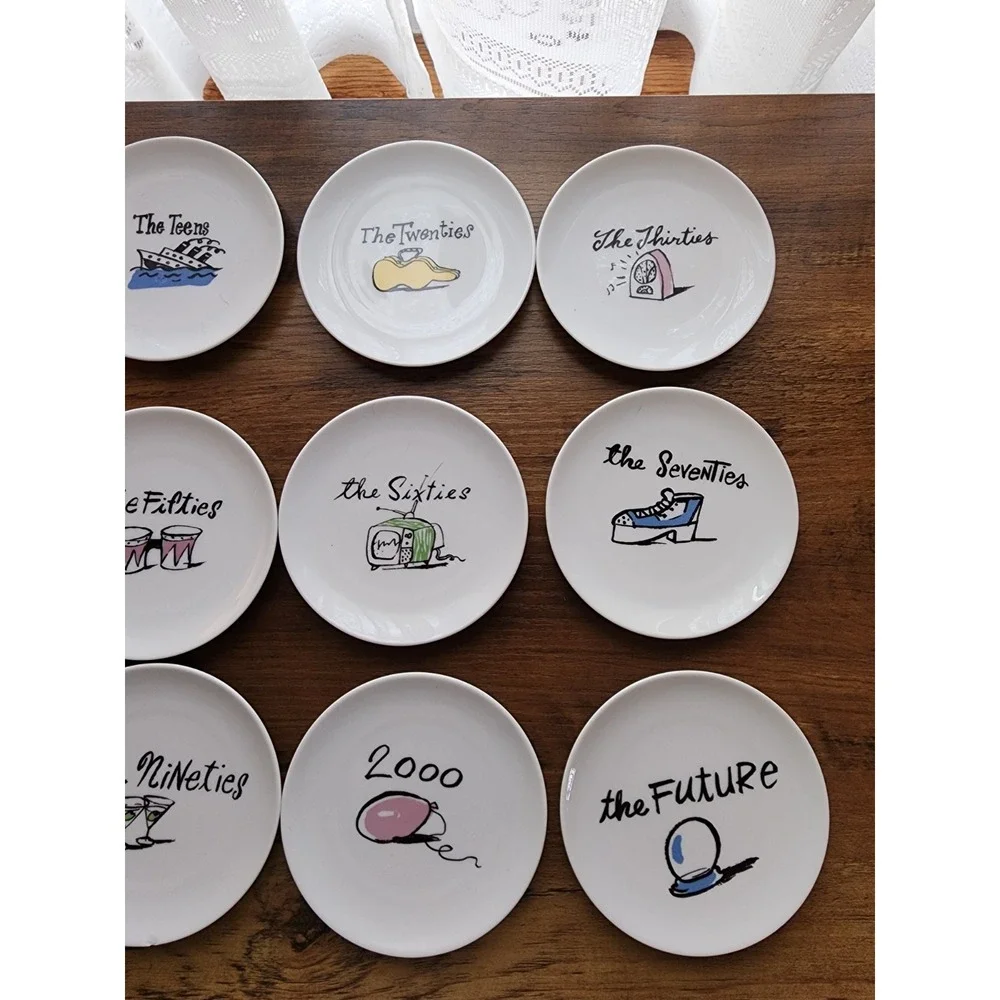 Pottery Barn Millennium Plates Amuse Bouche Appetizers Party Lot of 12 Kitsch 4